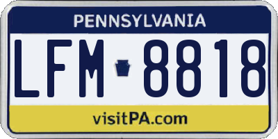 PA license plate LFM8818