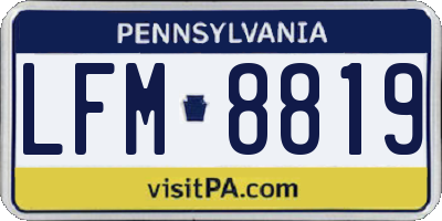 PA license plate LFM8819