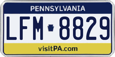 PA license plate LFM8829