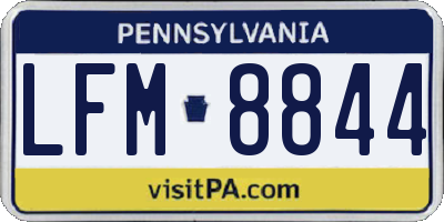PA license plate LFM8844