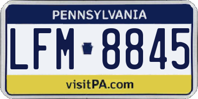 PA license plate LFM8845