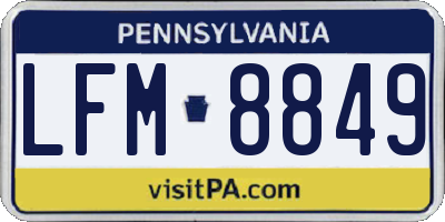 PA license plate LFM8849