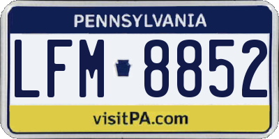 PA license plate LFM8852