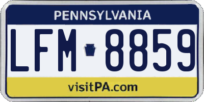 PA license plate LFM8859