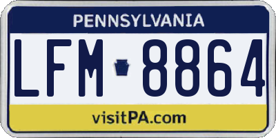 PA license plate LFM8864