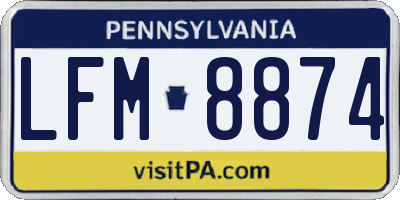 PA license plate LFM8874