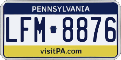 PA license plate LFM8876