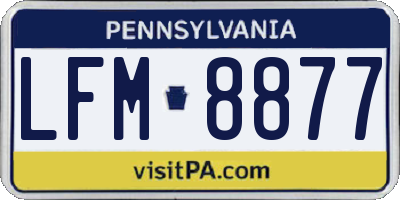 PA license plate LFM8877