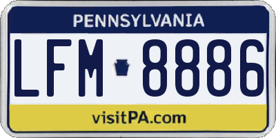 PA license plate LFM8886