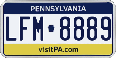 PA license plate LFM8889