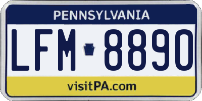 PA license plate LFM8890