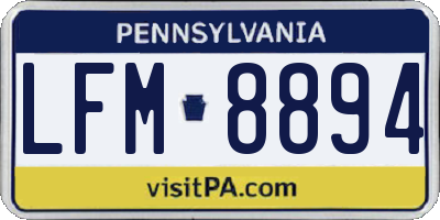 PA license plate LFM8894