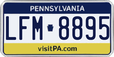 PA license plate LFM8895