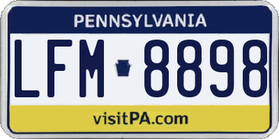 PA license plate LFM8898