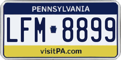 PA license plate LFM8899