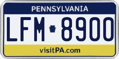 PA license plate LFM8900