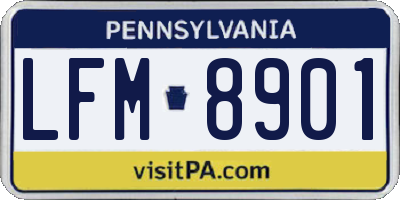 PA license plate LFM8901