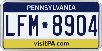 PA license plate LFM8904