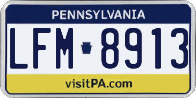 PA license plate LFM8913