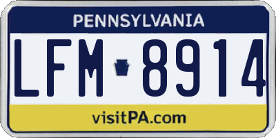 PA license plate LFM8914