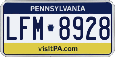 PA license plate LFM8928