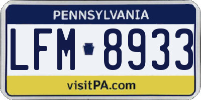 PA license plate LFM8933