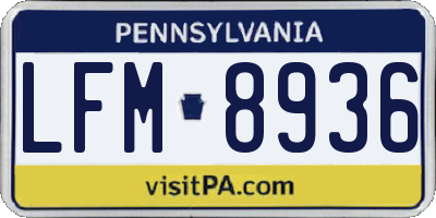 PA license plate LFM8936