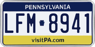 PA license plate LFM8941