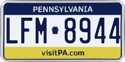 PA license plate LFM8944