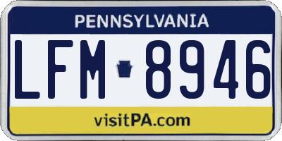 PA license plate LFM8946