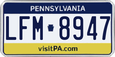 PA license plate LFM8947