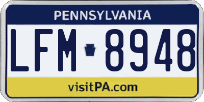 PA license plate LFM8948