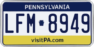 PA license plate LFM8949
