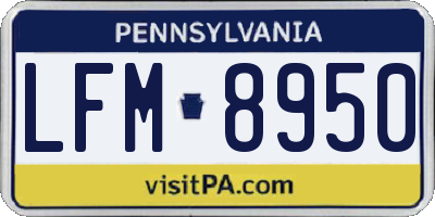 PA license plate LFM8950