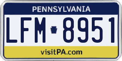 PA license plate LFM8951