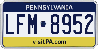 PA license plate LFM8952