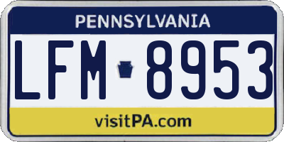 PA license plate LFM8953
