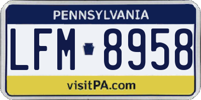 PA license plate LFM8958