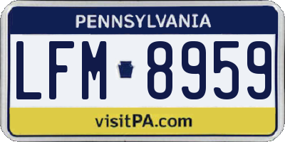 PA license plate LFM8959