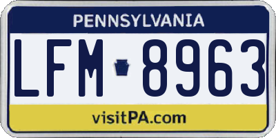 PA license plate LFM8963