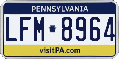 PA license plate LFM8964