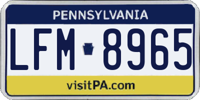 PA license plate LFM8965