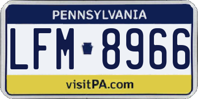 PA license plate LFM8966