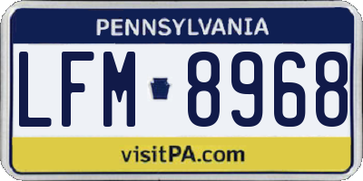 PA license plate LFM8968