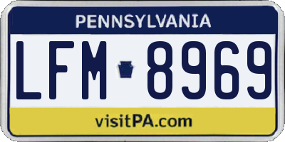 PA license plate LFM8969