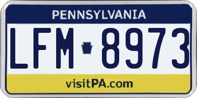 PA license plate LFM8973