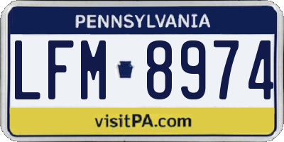 PA license plate LFM8974
