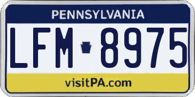 PA license plate LFM8975