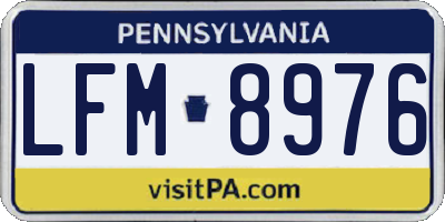 PA license plate LFM8976