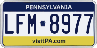 PA license plate LFM8977